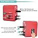 Travel Adapter with 4 USB (SandRed) - All-in-One European Power Adapter - for UK US China & 150+ Countries - Smart Charging Electrical Adapters for Travel - Type C Type A Type G Type I by Sublimeware