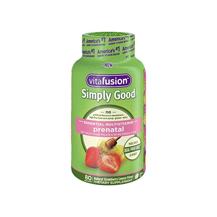 Vitafusion Simply Good Prenatal Essential Multivitamin Gummy Vitamins, 80 count