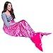 PixieCrush Mermaid Tail Blanket for Teenagers/Adults & Kids Thick, Plush Super Comfy Fleece Snuggle Blanket with Double Stitching, Keep Feet Warm (Large, Shiny Pink)