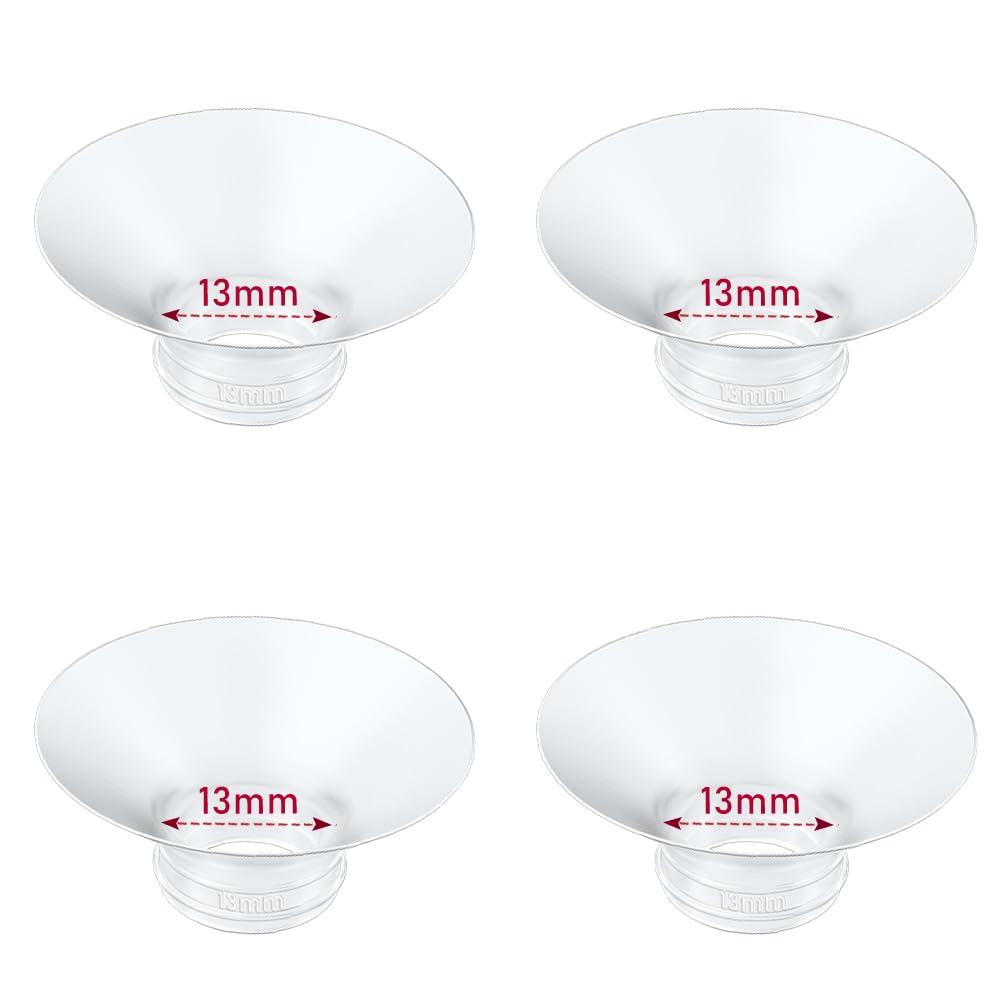 Photo 1 of IVARONAL Flange Insert 4PCS 13mm Compatible with Momcozy M9/M6/M5/S12 Pro/V1 Pro/V2 pro, Spectra/Medela/Elvie/NCVI/TSRETE/eufy/Lansinoh/Paruu/MomMed Breast Pump 24mm Shields/Flanges (4pcs-13mm)