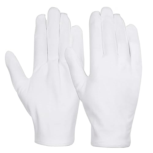 Cotton Gloves, Anezus Pairs White Cotton Gloves Cloth Serving