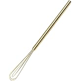 FLYINGSEA whisk,Mini whisks,small wisk,whisks for cooking,Whisk stainless steel,Cooking and Kitchen Gadget.Golden.1 Pcs