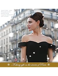 Collar de plata con colgante hipoalergénico para mujer, chapado en oro blanco, con cristales de Swarovski, paquete de regalo