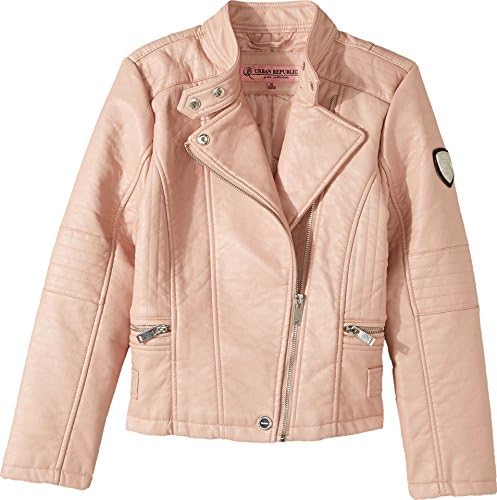 Urban Republic Kids Girl's Buffalo Faux Leather Moto (Little Kids/Big Kids) Rose Smoke Outerwear