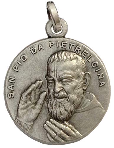 I G J 925 STERLING SILVER SAINT PIO FROM PIETRELCINA (PADRE PIO) MEDAL - Made in HIGH RELIEF - 100% MADE IN ITALY