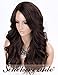 Scheherezade Wavy Synthetic Wig Brown Glueless Wavy Ombre Wig Medium Right Side Part Full Machine Made Wig Heat Resistant
