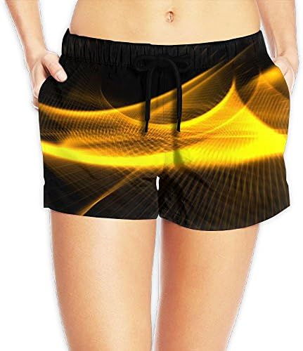 PPANFKEI Womens Yellow and Black Shorts Ladies Bike Shorts