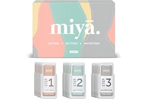 MIYA LASH 2 in 1 Brow Lamination & Lash Lift Lotion Set | Sachet Refill for Lash Lift Kit & Eyebrow Perm | Fast Acting 3-Step Lifting, Setting Lotions with Nutrition Serums | 10 Treatments | Salon Use