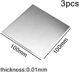 YTGZS Pure Zinc Sheet Metal Foil 3pcs 0.01mm x 100mm x 100mm Zn Plate view 2