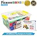 PicassoTiles Learning S.T.E.A.M. Engineering Toy Kit 100 Piece Building Block 3D Construction Stacking Set 100pc Educational Blocks w/Idea Book Included, Anchors, Motor Wheel, and Storage Box PTN100