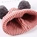 Cute Baby Beanie Hats for Boys Girls Cap Cotton Letter Knitted Ball Warm Children Hats (Pink)