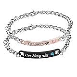 Infasea His Queen Her King Stainless Steel Couple