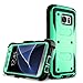 eSamcore Compatible for Galaxy S7 Edge Full Protection Phone case with Belt Clip Holster [Mint Green]