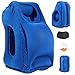 Angel Love Inflatable Travel Pillow, Inflatable Air Pillow with Ear Plugs, Eye Mask and Carrying Bag, Design for Airplane, Commute Transportation, Camping or Office Napping(Blue)