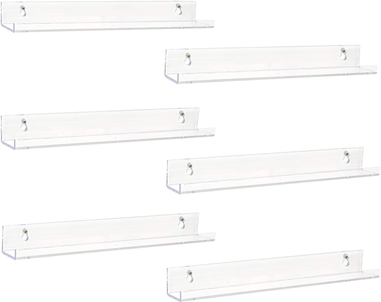 Sooyee Clear LP Vinyl Record Display Shelf Wall Mount,6 Pack Acrylic Album Record Holder,Display Your Daily Listening in Style Office Home: Home Improvement