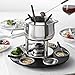 Trudeau Home Presence 23 Piece Stainless-Steel Lazy Susan Fondue Set - 64 Ounce