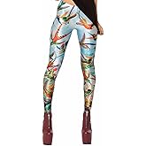 Sister Amy® Women's High Waist Pure Color Digital Printted Ankle Elastic Tights Legging