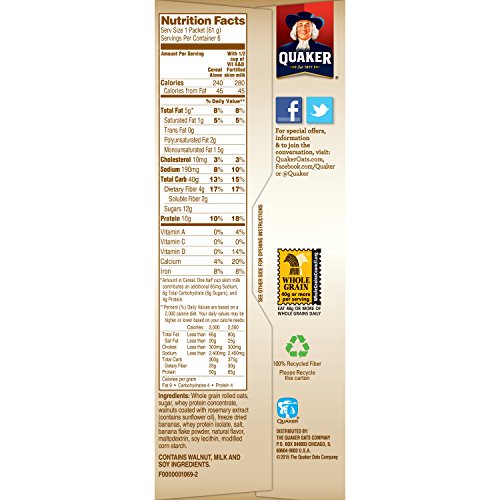 Quaker Oats Banana Nut Protein Oatmeal Nutrition Banana Poster