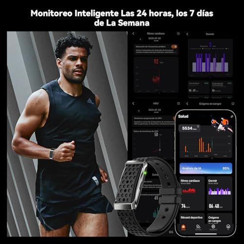 iSo Tech Smart Bracelet Without Screen, Smartwatch Fitness Tracker Woman Man with AI Analysis, Monitoring 24/7 Activity, Sleep & Heart Rate, Multisport Mode, Battery 35 Days IP68