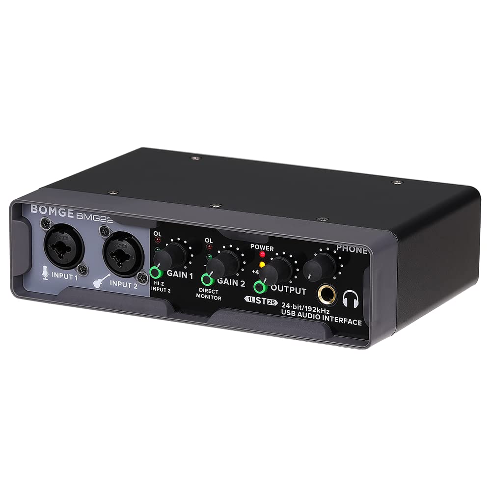 Photo 1 of BOMGE USB Audio Interface(32bit/192 kHz) with XLR,phantom power,Direct Monitoring,Loopback for PC Recording,Streaming,Guitarist,Vocalist and Podcasting