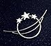 QTMY Silver Star Moon Circle Shaped Hair Pin Clips Hair Jewelry Hair Accessories (Star Moon Circle)