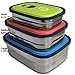 SunCraft Stainless Steel Bento Lunch Boxes - Set of 3 - Leak Proof BPA Free Food Storage Containers - Fork and Spoon Travel Silverware Set Included - Great for Adults and Kids