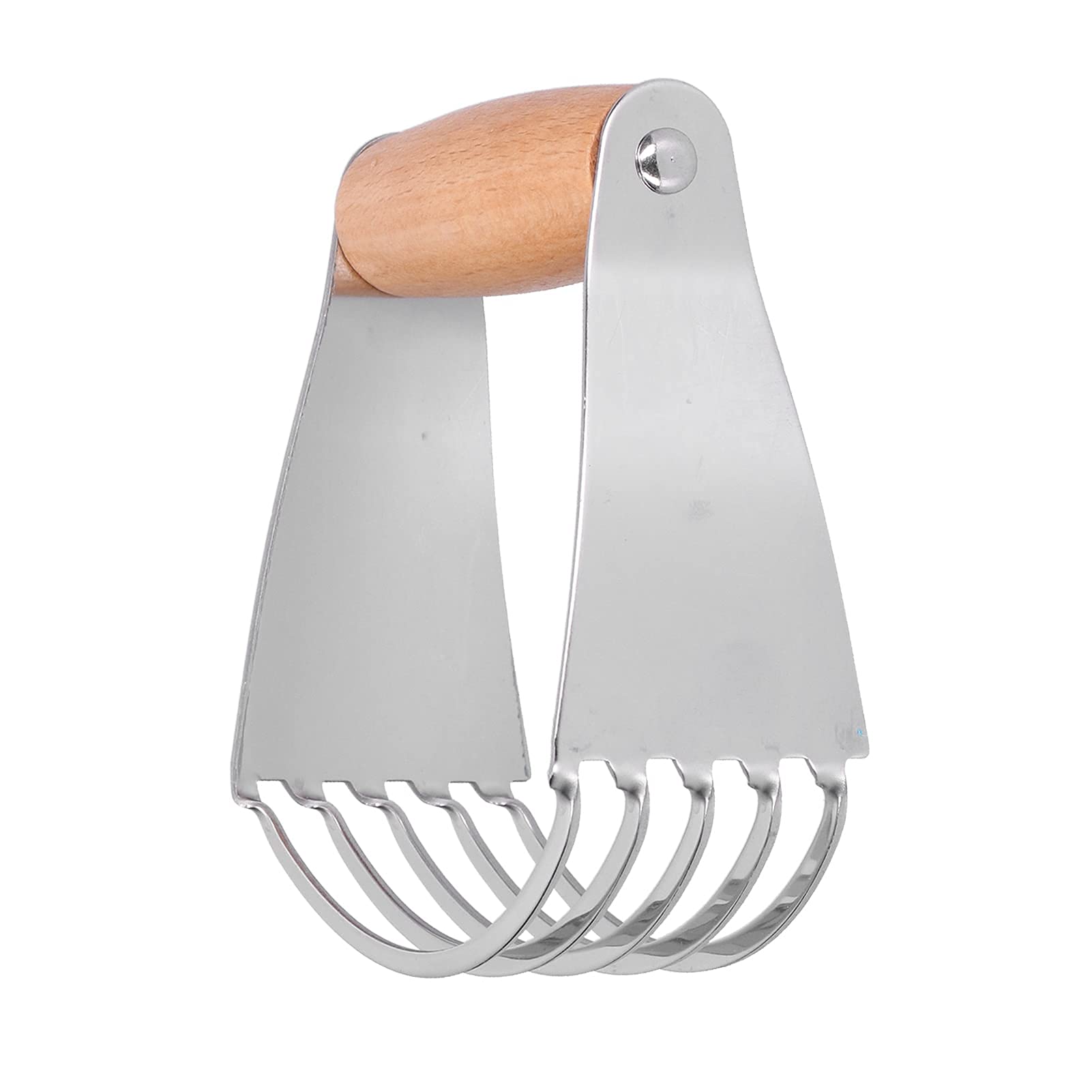 Chef Dough Blender,Professional Pastry Cutter with Heavy Duty Stainless Steel Blades for Making Crisp and Fluffy Bread Crust Baking Cake Pastry (Wood)