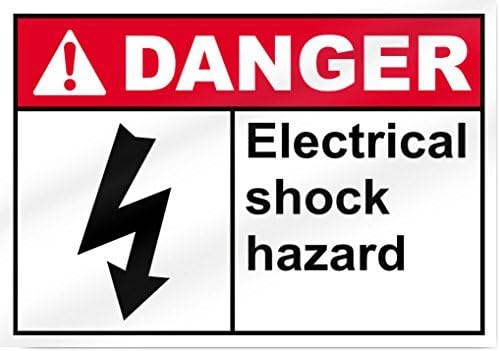 Yetta Quiller Electrical Shock Hazard Danger Sign - 8" wide x 12" tall