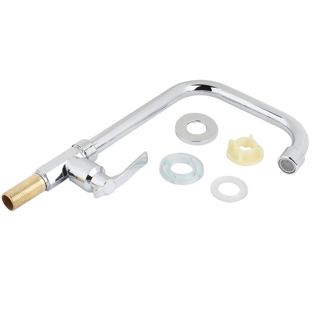 Brushed Alloy Single Cold Water Kitchen Sink Faucet Hexagonal Vertical Basin Tap for Home Bathroom G1/2 Thread Modern Design Water-Saving