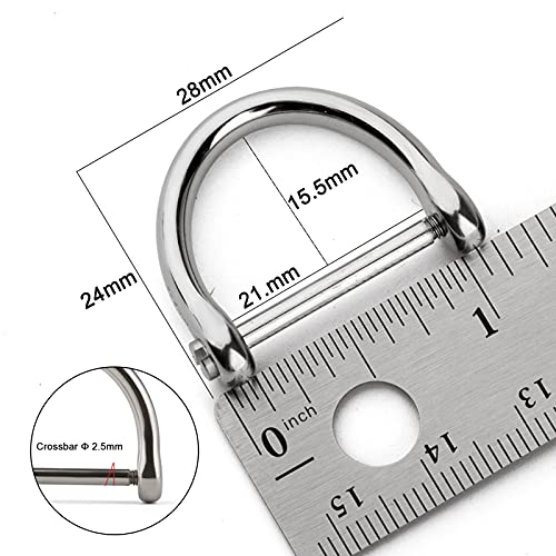 FEGVE D Ring Shackles for Key Fob, U Shape Keychain Rings for Home Car