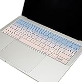 TOP CASE - Faded Ombre Series keyboard Cover Silicone Skin for MacBook Pro 13 inch A1708 (No TouchBar) Release 2017 & 2016 / Macbook 12-inch Retina A1534 - Serenity Blue & Rose Quartz