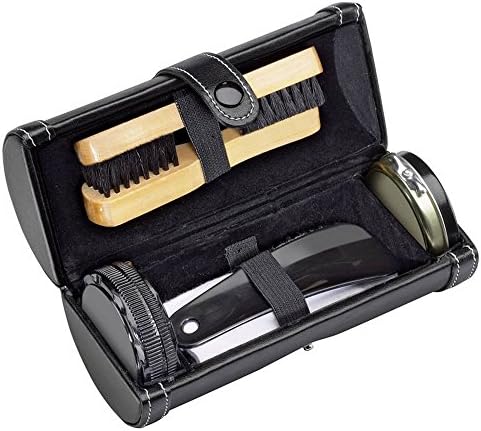 Black Travel Shoe Shine Kit by Orton West