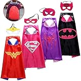 SPESS Costumes Dress Up Clothes 4pcs Girl Capes and Masks with Red Bag