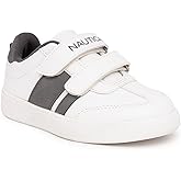 Nautica Kids' Double Strap Sneakers | Casual Athletic Shoes for Boys and Girls | Durable and Comfortable Fit for Toddlers and Little Kids-Scottie 2 Toddler-White Grey Size-5