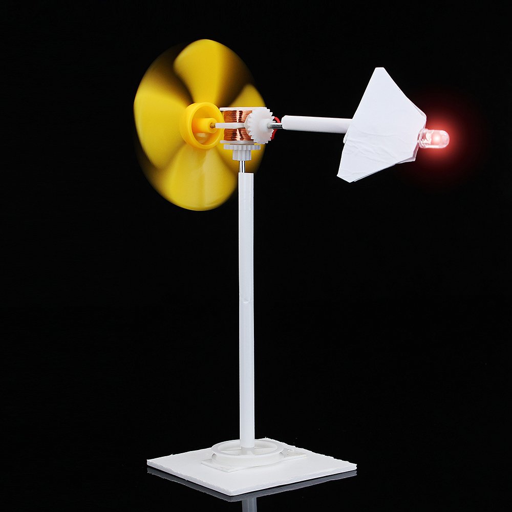 EsportsMJJ DIY Micro Wind Power Motor Wind Turbine Electricity Power Generator Blades Model Self-Made Science
