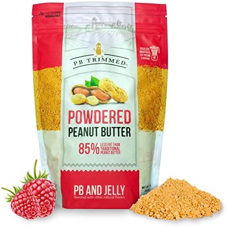 PB Trimmed PB & JELLY All Natural & Kosher Premium Powdered Peanut Butter from Real Roasted Pressed Peanuts, Good Source of Protein - 1 LB Pouch. (PB & Jelly, 1 LB)