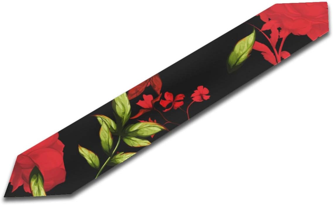 Amazon Com Nqeonr 13x90 Inch Nightstand Table Runner Red Spring Romantic Flower Fragrant Print Rustic Table Runner Camping Table Runner For Home Kitchen Dining Decor Home Kitchen