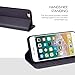 SHIELDON Case for iPhone SE 2022, Genuine Leather Flip Magnetic Cover Card Slots Carry-All with Kickstand Shockproof Case Compatible with iPhone SE3/SE2/8/7 - Dark Purple