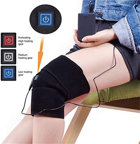Heated Knee Brace Wrap Electric USB Moxibustion Heat Therapeutic Hot Compress Pad Knee Joint Arthritis Pain Relief for Parents and Elderly Gift,A [Energy Class A]