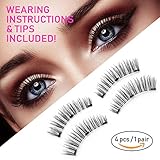 Magnetic Eyelashes 3 Magnets (Thin, Hidden) | Best 3D Full Eye Korean Silk Natural Look False Lashes Extension, No Glue Reusable Fake Eyelash, Premium Quality | Be A Beauty Everyday, No Mess (1 pair)