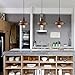 LNC Pendant Lighting for Kitchen Island Farmhouse Bran Hanging Fixtures with Rustic Finish Fit in Bedroom, Foyer, Hallway, 10.2”W*7”H, A0190702, Brown