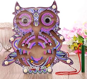Simple Days Magnetic Wooden Animal Labyrinth Puzzle Board Game Educational Toy - Owl
