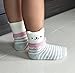 RATIVE Non Skid Anti Slip Cotton Dress Crew Socks With Grips For Baby Infant Toddler Kids Girls (6-12 Months, RG-820821)