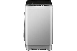 BORCOLO Portable Washing Machine 2.3 Cu. Ft. Full-Automatic Small Washing Machine for Apartment, 10 Wash Programs with Drain Hose Dorm Size Portable Washer for RV, Home, College, Silver