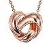 J.Rosée Jewelry Sterling Silver Rose Gold Pendant Necklace “Intertwined hearts” Exquisite Gift Package (45cm+5)