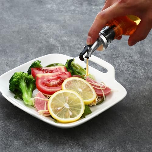 HAOYULUO Set of 2 Oil Bottles, 500 ml Olive Oil Spout, Oil Dispenser with Funnel, Suitable for Kitchen, BBQ and Other Outdoor Picnic Activities