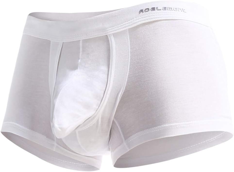 Men’s Breathe Underwear Open-Fly Cool Dry Brief Mesh Underwear Short Leg Low Rise Classic Trunks with Dual Pouch