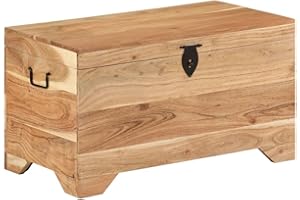vidaXL Solid Acacia Wood Storage Chest - Versatile, Weather-Resistant, Natural Finish, Ample Storage Space, Rustic Charm