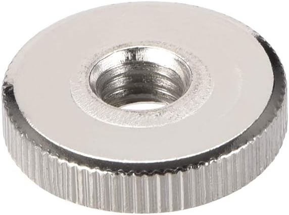 sourcing map Round Knurled Thumb Nuts Conector Lock Adjusting Nuts, M8 Female Threaded Thin Type, Nickel Plated, Pack of 5 - Image 5