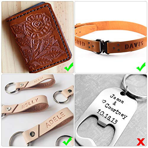 119PCS Leather Tools SIMPZIA Leather Craft Stamping Tools with 36PCS Letter Number Stamps Punch Set, 41PCS Leather Working Saddle Making Tools, Tracing Paper, Adjustable Swivel Knife for Leather Craft